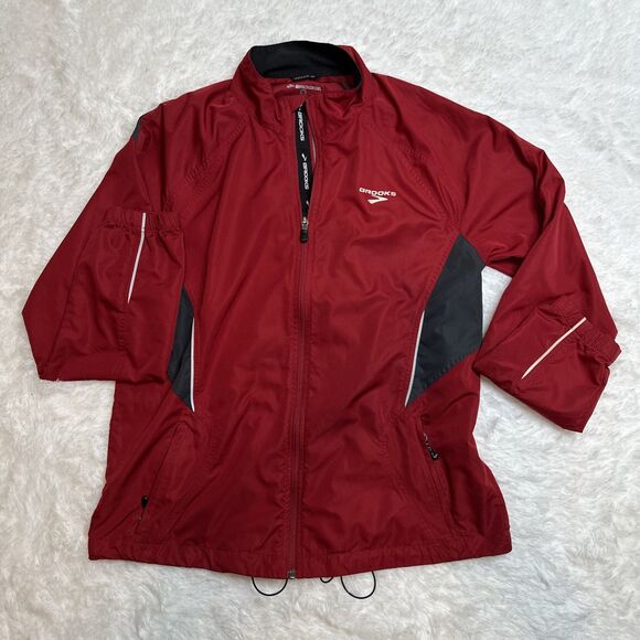 Brooks Running Lightweight Red Reflective Jacket - Picture 1 of 6